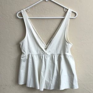 Urban Outfitters White Peplum Tank Top